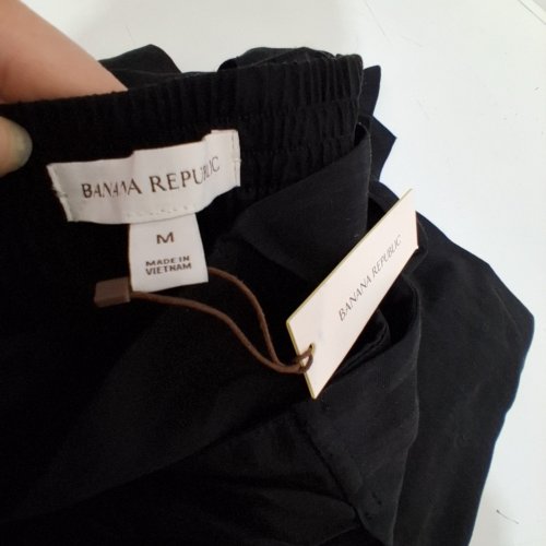 WOMEN'S BANANA REPUBLIC VISCOSE LINEN PALAZZO PANTS - MEDIUM - BLACK image 3