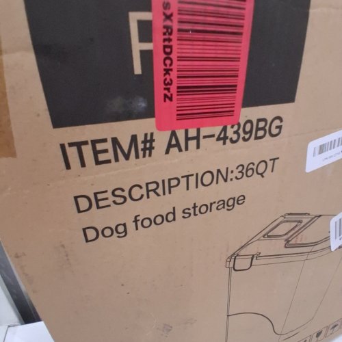 ASHFIELD & HARKNESS AIRTIGHT PET FOOD STORAGE CONTAINER - 36 QT - GRAY/WHITE (ITEM: AH-439BG) image 2