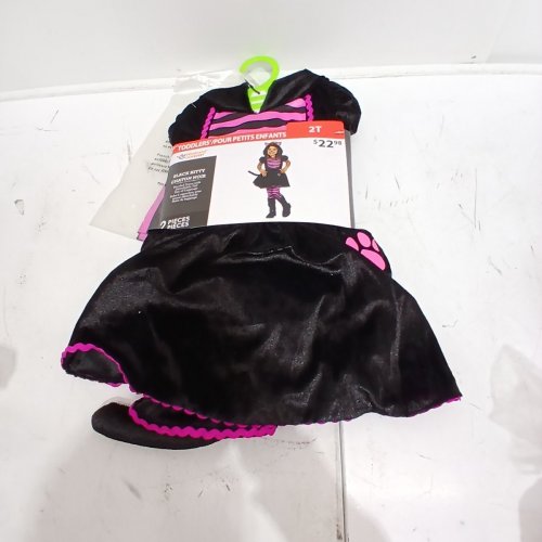 2PC GIRL'S WAY TO CELEBRATEHALLOWEEN BLACK KITTY COSTUME SET - 2T - BLACK / PINK image 2