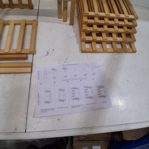 7-TIER BAMBOO GARNMENT RACK STORAGE SHELVES image 4