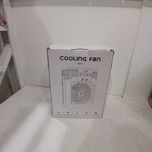 TIOKVIOP 4-IN-1 PERSONAL PORTABLE EVAPORATIVE AIR COOLING FAN WITH REMOTE, 3 WIND SPEED, 3 COOL MIST, 2-8 HOUR TIMER, AND LED LIGHT - WHITE (MODEL: AB-1) image 3