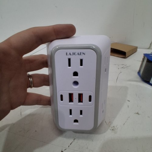 LAJCAEN MULTI PLUG OUTLET EXTENDER - 110-240 V, 15A, USB 5 V DC 3.1A - WHITE (MODEL: SE660-CUQ) image 3