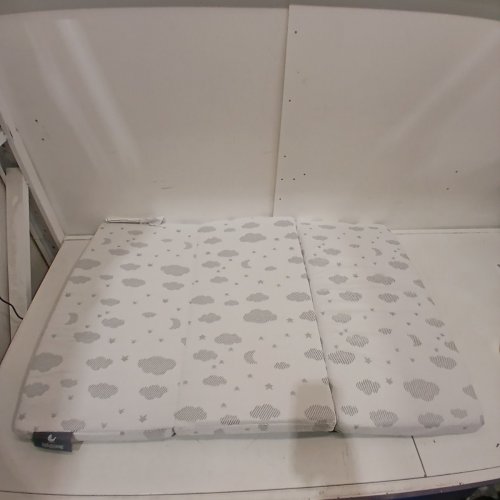 BABYLICIOUS TRI-FOLD PACK AND PLAY MATTRESS TOPPER - 38" X 26" - WHITE / GRAY (MODEL: BBL-536) image 2