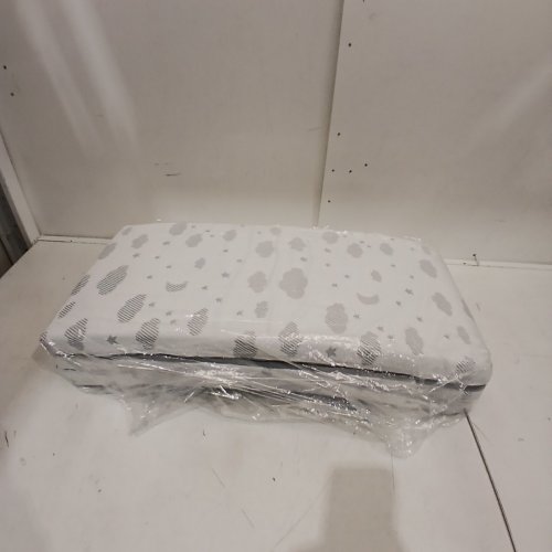 BABYLICIOUS TRI-FOLD PACK AND PLAY MATTRESS TOPPER - 38" X 26" - WHITE / GRAY (MODEL: BBL-536) image 3