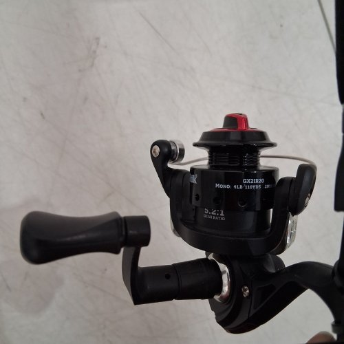 2PC UGLY STIK MEDIUM / HEAVY FISHING GX2 ICE SPINNING ROD AND REEL COMBO - 30" - BLACK / RED ACCENTS (MODEL: 1611411) image 6