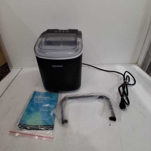 EUHOMY COUNTERTOP ICE MAKER MACHINE WITH HANDLE, BASKET AND SCOOP - MAKES 26LB/DAY - BLACK (MODEL: IM001-BBL-CAEH) image 3
