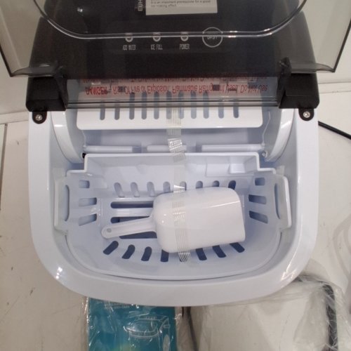EUHOMY COUNTERTOP ICE MAKER MACHINE WITH HANDLE, BASKET AND SCOOP - MAKES 26LB/DAY - BLACK (MODEL: IM001-BBL-CAEH) image 4