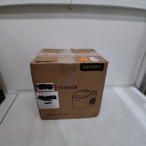 EUHOMY COUNTERTOP ICE MAKER MACHINE WITH HANDLE, BASKET AND SCOOP - MAKES 26LB/DAY - BLACK (MODEL: IM001-BBL-CAEH) image 5