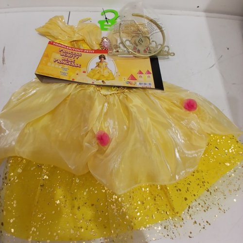 2PC TODDLERS PALAMON BEAUTY PRINCESS BELLE COSTUME DRESS - 2T - YELLOW image 2