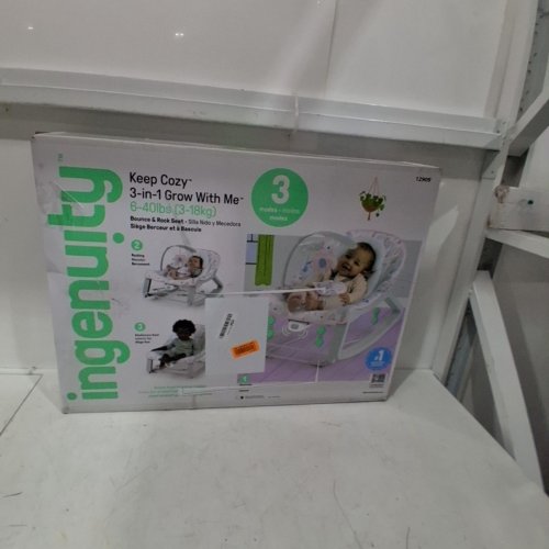 INGENUITY KEEP COZY 3-IN-1 GROW WITH ME VIBRATING BOUNCE & ROCK SEAT - 6-40LBS MAX - PINK/GREY (MODEL: 12909) image 4