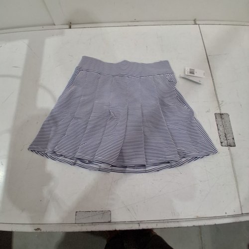 WOMEN'S IZOD PAULINE PLEAT SEERSUCKER TENNIS SKORT - SMALL - NAVY BLUE/WHITE (STYLE: WISIC40W) image 2
