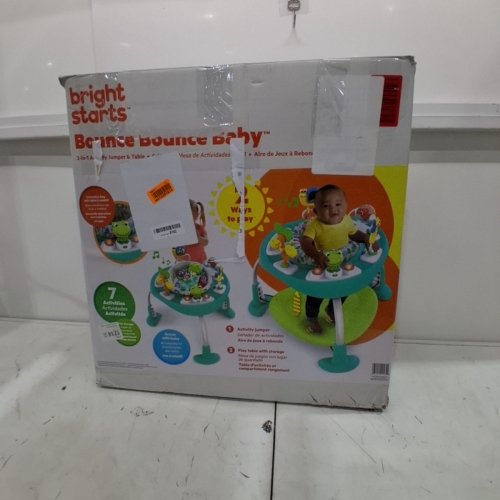BRIGHT STARTS BOUNCE BOUNCE BABY 2-IN-1 ACTIVITY JUMPER & TABLE - BLUE/WHITE/GREEN - (MODEL: 217395) image 8