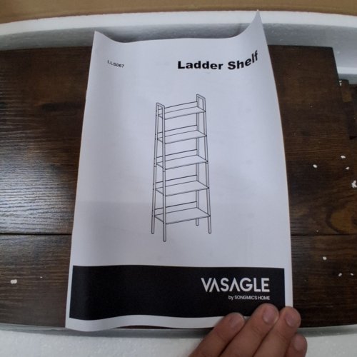VASAGLE 5 TEIR LADDER SHELF - 23" X 66" - RUSTIC BROWN/BLACK (MODEL: LLS067B01V1) image 4