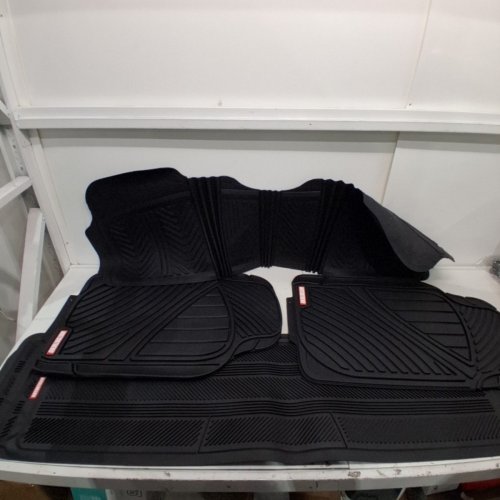 4PC MOTOR TREND FLEXTOUGH TRIMMABLE BASELINE HEAVY DUTY RUBBER CAR FLOOR MATS, UNIVERSAL FIT FOR TRUCKS/SUVS - BLACK (MODEL: OF-773-BK+OF-801-BK) image 2