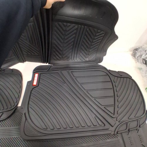 4PC MOTOR TREND FLEXTOUGH TRIMMABLE BASELINE HEAVY DUTY RUBBER CAR FLOOR MATS, UNIVERSAL FIT FOR TRUCKS/SUVS - BLACK (MODEL: OF-773-BK+OF-801-BK) image 4