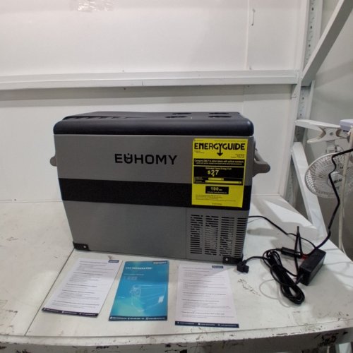 EUHOMY PORTABLE ELECTRIC COOLER WITH CAR PLUG - 47QT - GREY/BLACK (MODEL: ‎CF001-45GR-CAEH) image 4