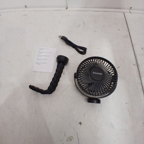 GAIATOP MINI OSCILLATING BABY STROLLER FAN - LED NIGHT LIGHT, 4 SPEEDS - BLACK (MODEL: M10) image 2
