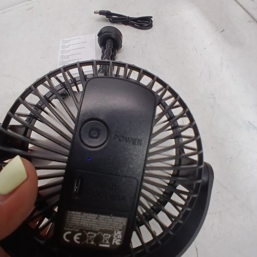 GAIATOP MINI OSCILLATING BABY STROLLER FAN - LED NIGHT LIGHT, 4 SPEEDS - BLACK (MODEL: M10) image 3