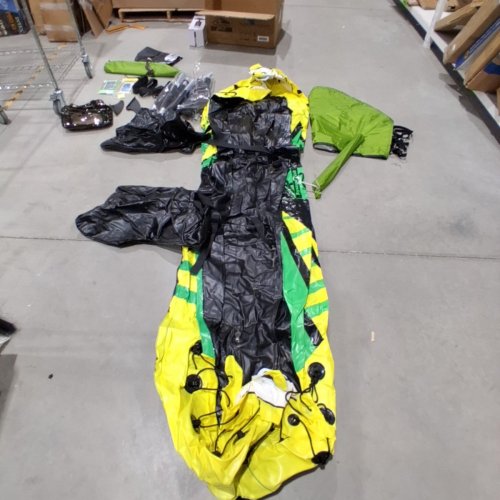 KEYSTONE PEAK (KP) 2-PERSON INFLATABLE KAYAK WITH DETACHABLE SUN CANOPY AND THIRD SEAT - GREEN / YELLOW / GREY image 2
