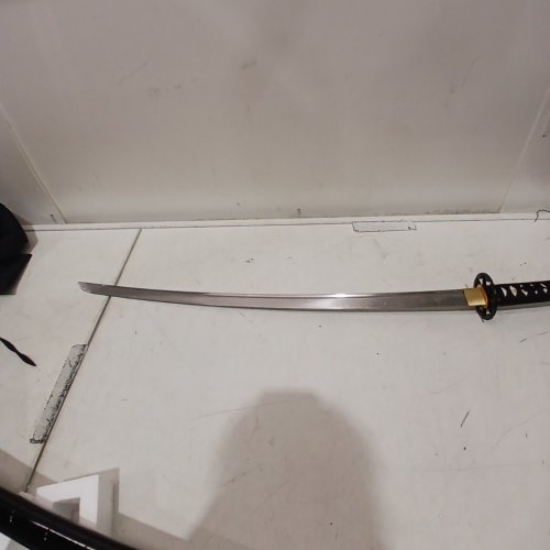 MINI KATANA **SHARPENED** METAL DECORATIVE COLLECTIBLE KATANA SWORD - 40" - WHITE/BLACK image 4