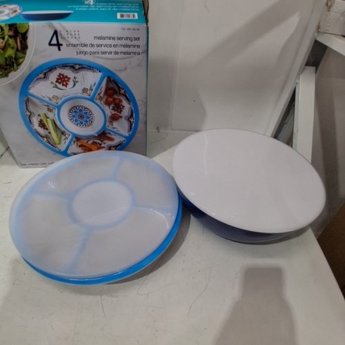 4PC PANDEX MELAMINE SERVING SET, BLUE PATTERN (MODEL:1901790) image 2