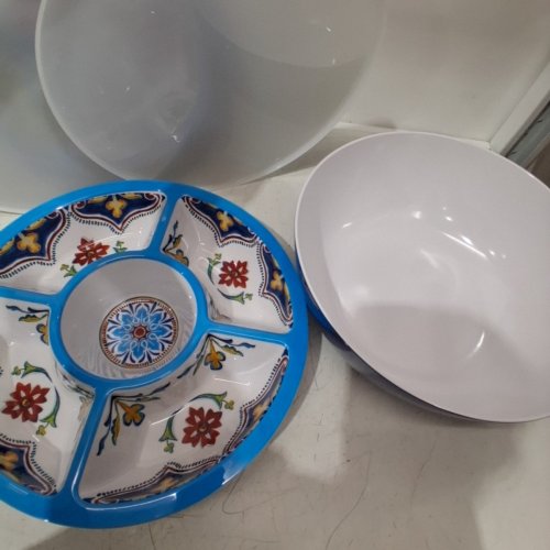 4PC PANDEX MELAMINE SERVING SET, BLUE PATTERN (MODEL:1901790) image 3