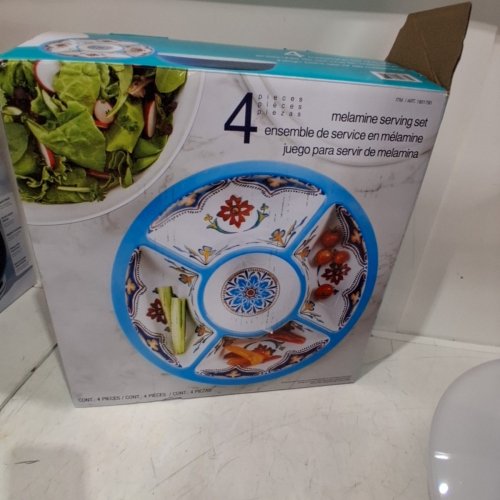 4PC PANDEX MELAMINE SERVING SET, BLUE PATTERN (MODEL:1901790) image 4