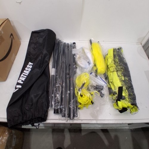 PATIASSY OUTDOOR PORTABLE VOLLEYBALL NET SET - 32FT - YELLOW\BLACK image 2