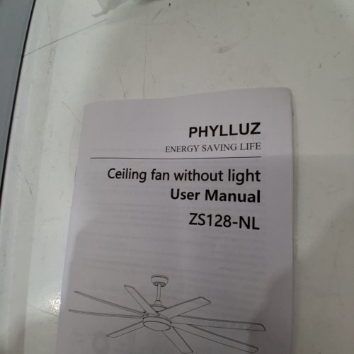 PHYLLUZ CEILING FAN WITHOUT LIGHT - 72" - SILVER/BEIGE (MODEL: ZS128-NL) image 2