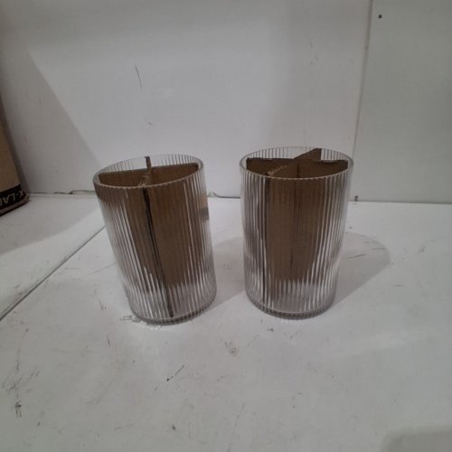 2PK BETTER HOMES & GARDENS LARGE GLASS HURRICANE CANDLE HOLDERS - 7.8" - CLEAR image 3