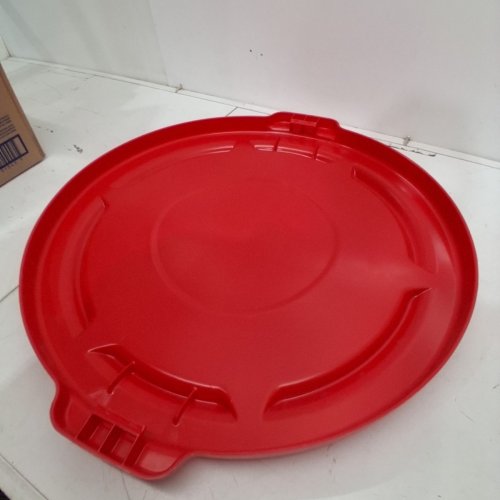 RUBBERMAID BRUTE HEAVY DUTY ROUND TRASH CAN CONTAINER LID FOR 32 GAL BINS - RED (MODEL: 1893163) image 3