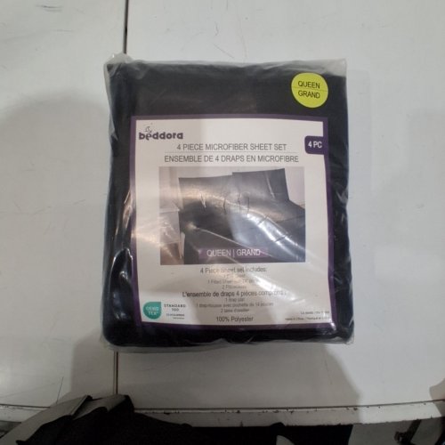 4PC BEDDORA MICROFIBRE SHEET SET - QUEEN - BLACK image 2
