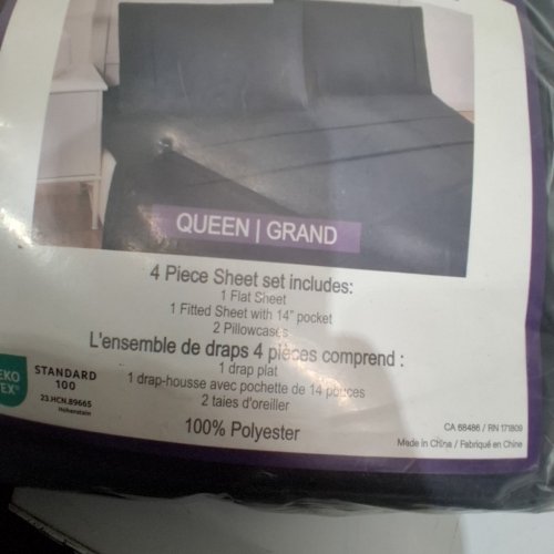4PC BEDDORA MICROFIBRE SHEET SET - QUEEN - BLACK image 4