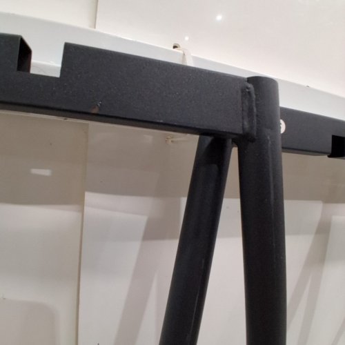 2PK ROUND METAL BAR STOOLS - 12" X 24" - BLACK/BROWN image 3
