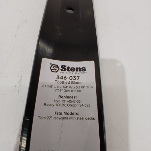 STENS TOOTHED BLADE REPLACEMENT BLADE FOR TORO MOWERS - 22" - BLACK (MODEL: 346-037) image 3