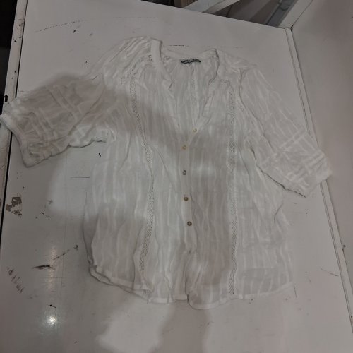 DEVOTED STRIPED LACE-TRIM BLOUSE - EXTRA LARGE - WHITE (STYLE: 2723738 WL) image 2