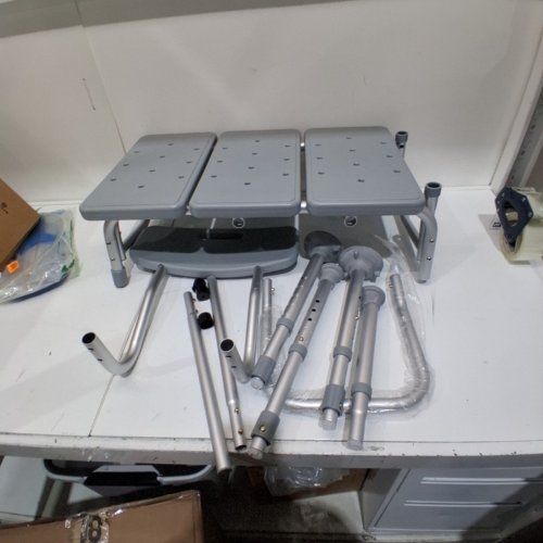 MEDLINE TRANSFER BENCH WITH BACK, KNOCKDOWN, MICROBAN image 2