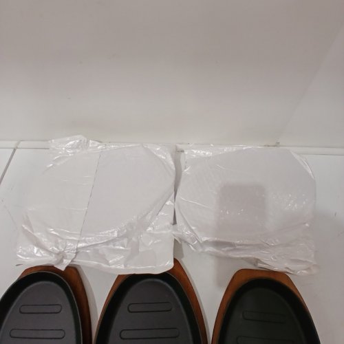 5PK CREATIVE BAKING PAN GRILL SERVING PLATE IRON WITH WOODEN BASE - BLACK / BROWN image 4