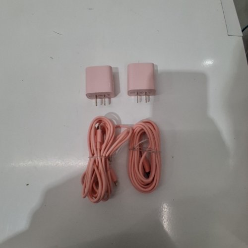 4PC WALL CHARGERS USB-C TO LIGHTNING CABLES - 20W/6FT- PINK (MODEL: CA-15T) image 3