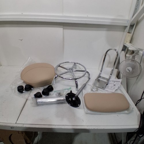 HIGH-BACK SADDLE OFFICE STOOL CHAIR - HEIGHT ADJUSTABLE WITH SWIVEL - KHAKI (MODEL: MA37-BACKREST) image 2