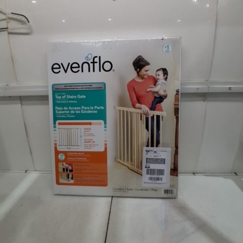 EVENFLO TOP OF STAIRS-STYLE EXTRA TALL GATE - 30" - 48" X 32" - TAN WOOD (MODEL: 10500) image 4