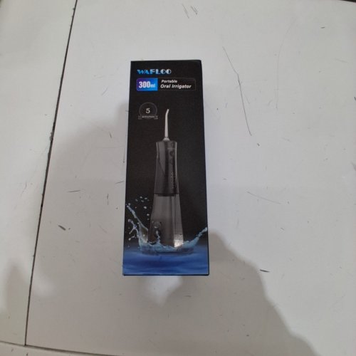 7PC WAFLOO WATER FLOSSER - PORTABLE, 300ML TANK, IPX7 WATERPROOF, 5 MODES, 6 FLOSSING TIPS - BLACK/CLEAR (MODEL: Y206) image 5