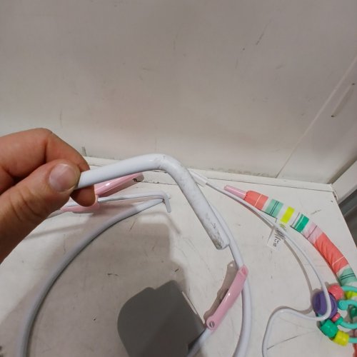 BRIGHT STARTS 3-POINT HARNESS VIBRATING BABY BOUNCER WITH TOY BAR - PINK/WHITE(MODEL: 12228-ES) image 4