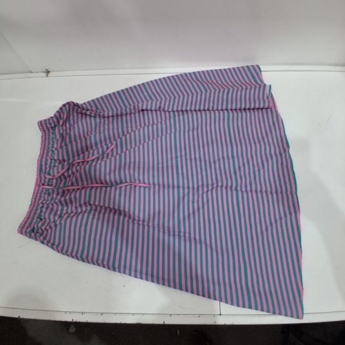 women's STRIPED ELASTIC WAIST LONG SKIRT - LARGE - PINK AND TEAL image 2