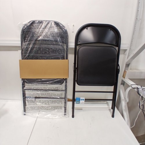 2PK PEAKFORM METAL FOLDING CHAIR - 29" X 18" - BLACK image 2