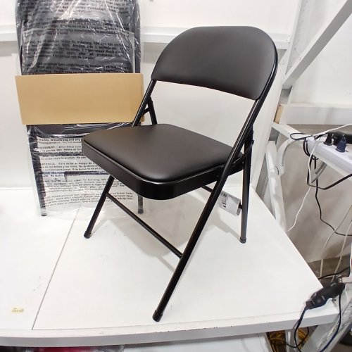 2PK PEAKFORM METAL FOLDING CHAIR - 29" X 18" - BLACK image 3