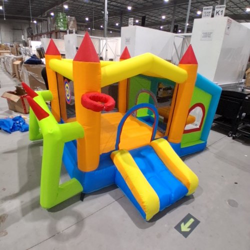 FBSPORT INFLATABLE BOUNCE CASTLE HOUSE WITH 480W BLOWER - 115" X 97" X 70" - BLUE, YELLOW, ORANGE AND MULTICOLOUR (MODEL: HY-2401) image 8