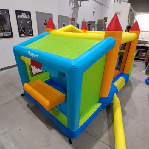 FBSPORT INFLATABLE BOUNCE CASTLE HOUSE WITH 480W BLOWER - 115" X 97" X 70" - BLUE, YELLOW, ORANGE AND MULTICOLOUR (MODEL: HY-2401) image 9