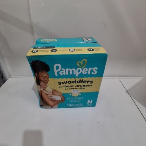 136PK PAMPERS SWADDLERS DIAPERS - NEWBORN SIZE image 2