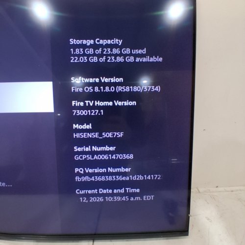 HISENSE FIRE TV HI-QLED SMART TELEVISION - 50" - 144HZ (MODEL: 50E7SF) image 11